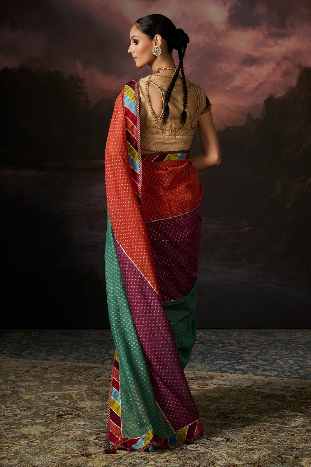 Adah Multicolor Sari With Blouse