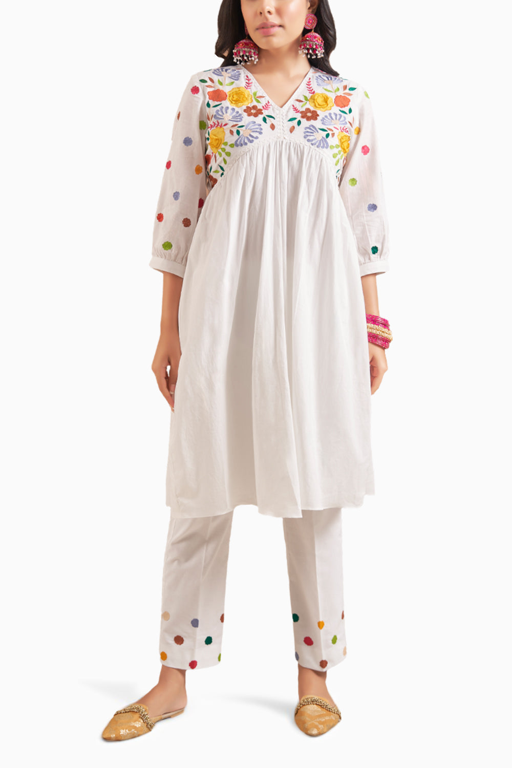 Adila White Kurta Set