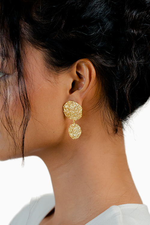 Golden Do Chaand Earrings