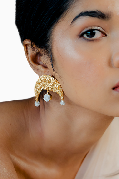 Golden Shwet Earrings
