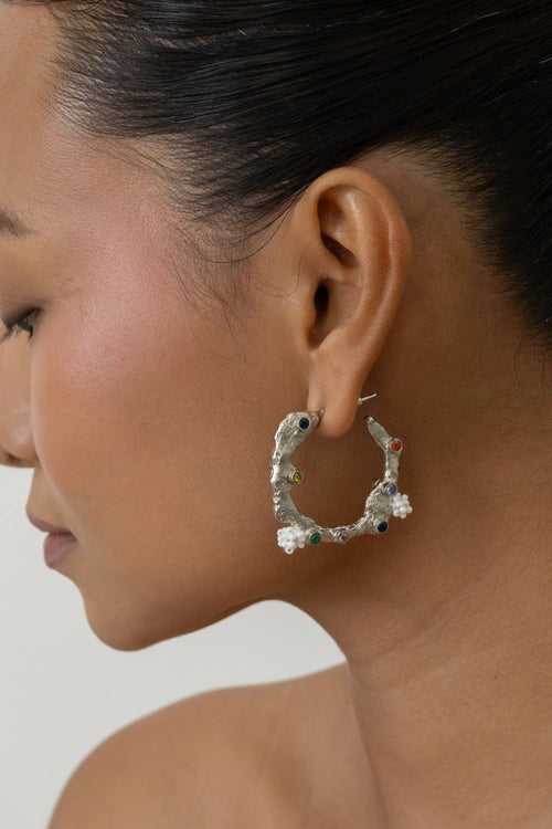 Silver Sugar Hoops