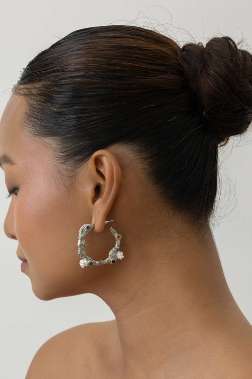 Silver Sugar Hoops