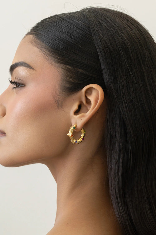 Gold Sugar Bite Hoops