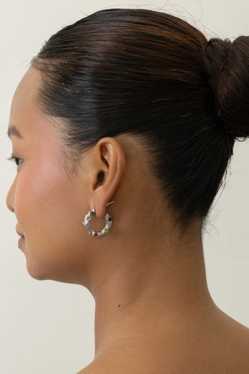 Silver Sugar Bite Hoops