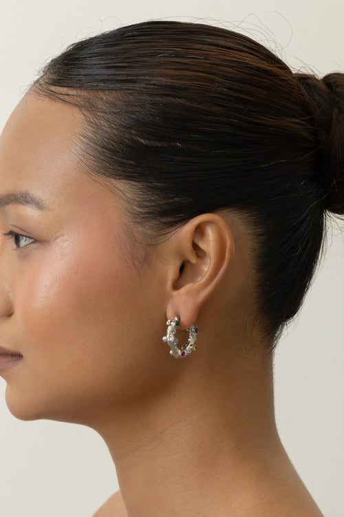 Silver Sugar Bite Hoops