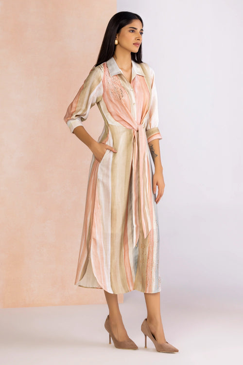 Agate Rainbow Tie Dress