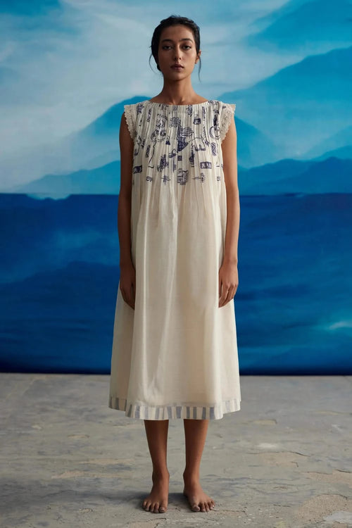 Mignon Pleated Neck Dress