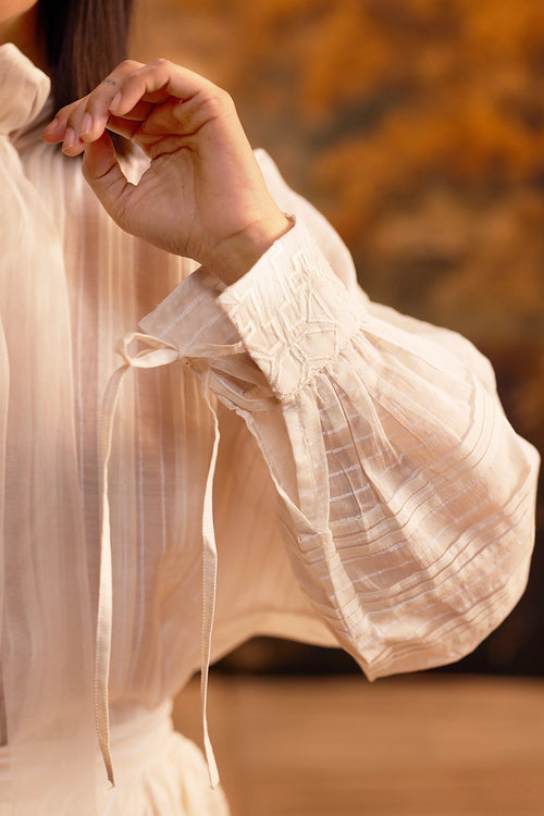 Yama-Ori Dolman Shirt With Enso Stripe Skirt