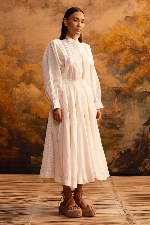 Yama-Ori Dolman Shirt With Enso Stripe Skirt
