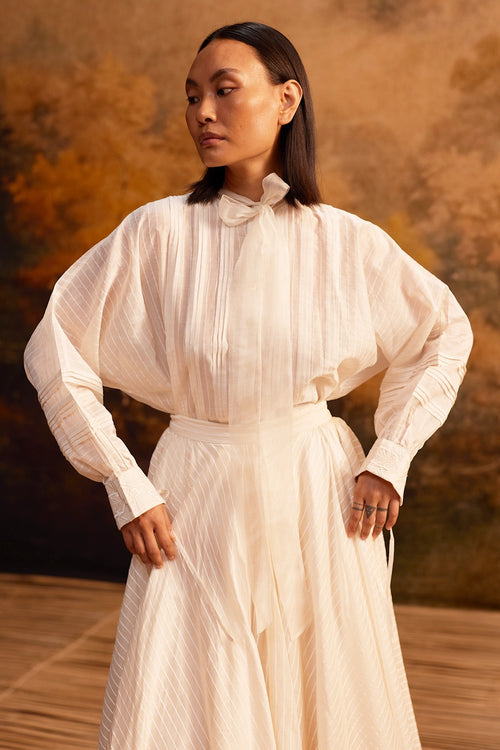 Yama-Ori Dolman Shirt With Ribbon