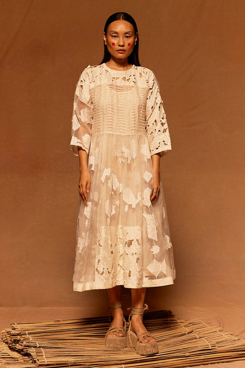 Yamada Patchwork Dress with Slip