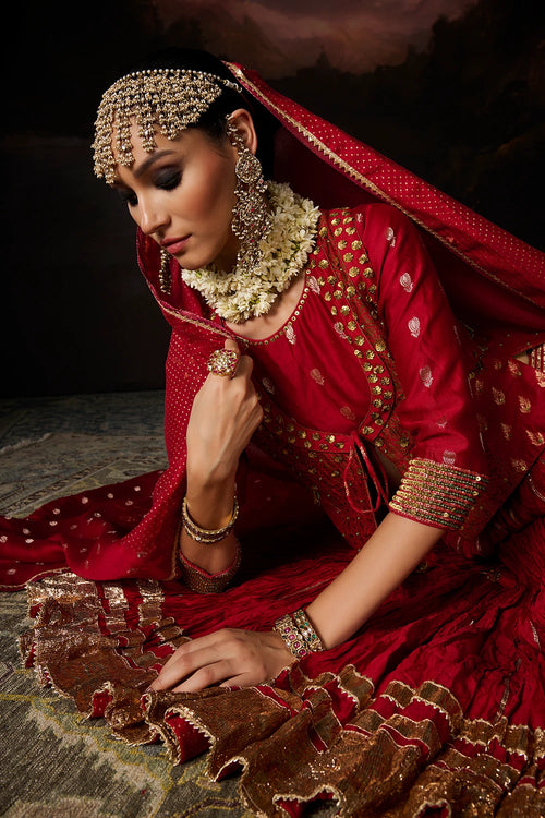 Noor Red Lehenga Set