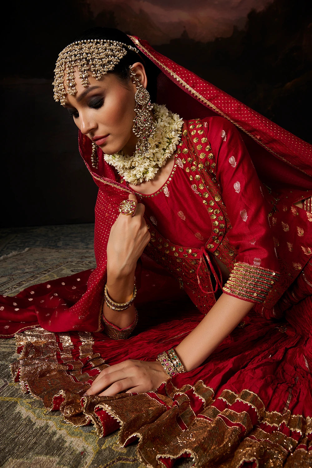 Noor Red Lehenga Set