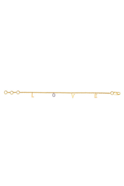 Diamond LOVE Chain 14KT Gold Anklet