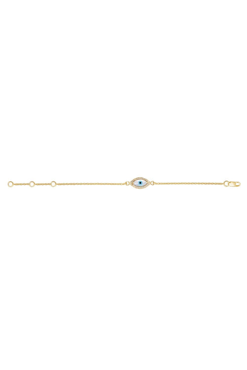 Evil Eye Diamond Chain 14KT Gold Anklet