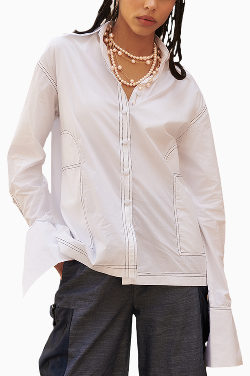 Poplin Top Stitch Shirt