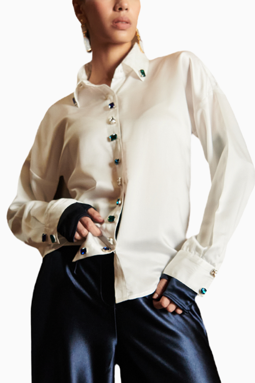White Embroidered Shirt