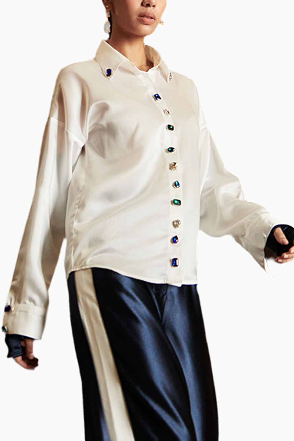 Embroidered Shirt With Wide Pants