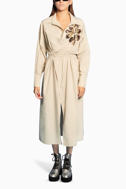 Mud Embroidered Wrap Dress