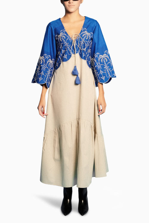 Blue Embellished Long Dress