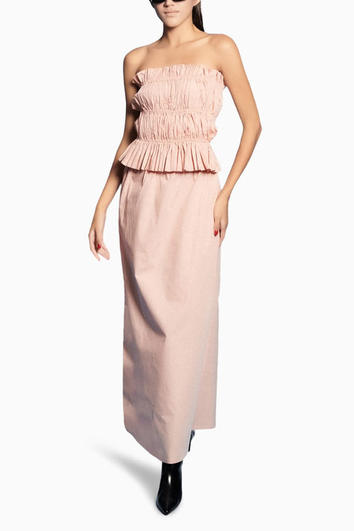 Dusty Pink Crop Top With Skirt