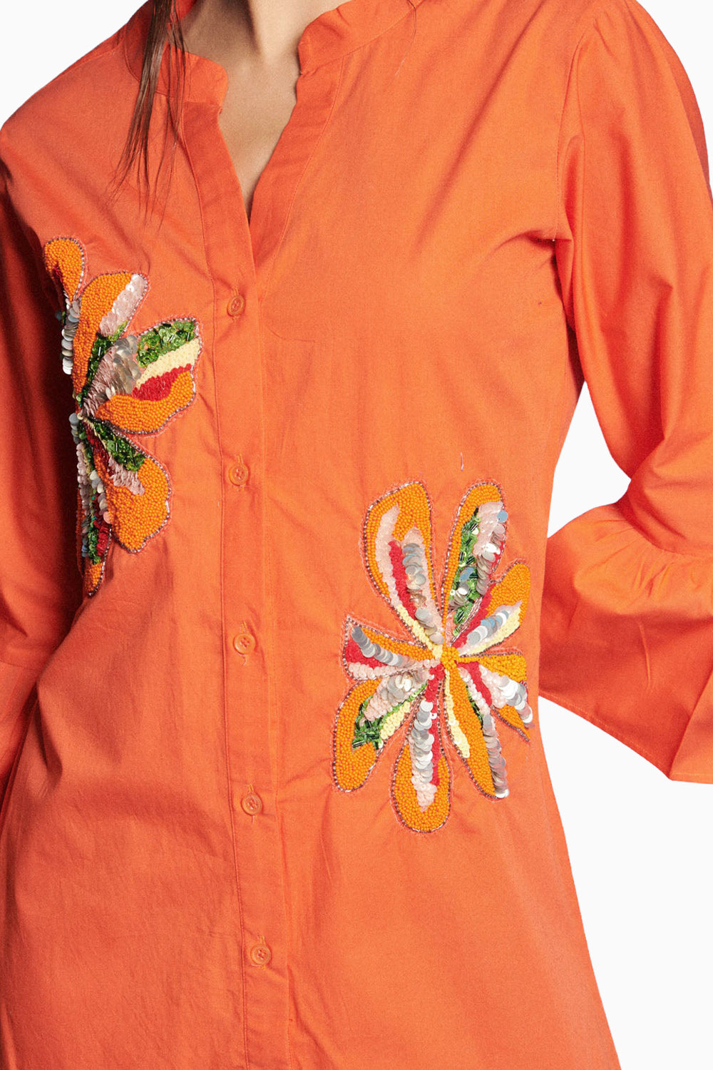 Orange Embroidered Dress