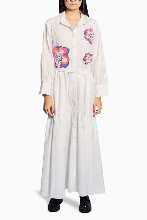 Two Tier Embroidered Long Dress
