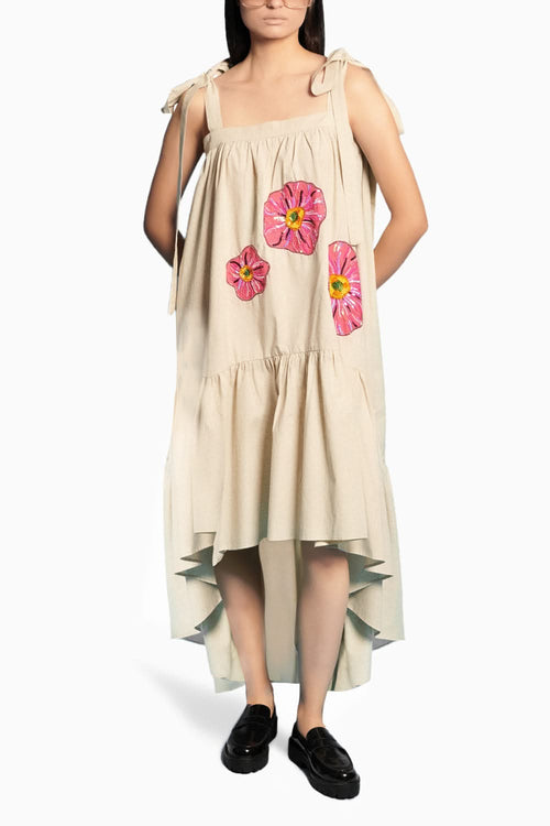Mud High Low Embroidered Dress