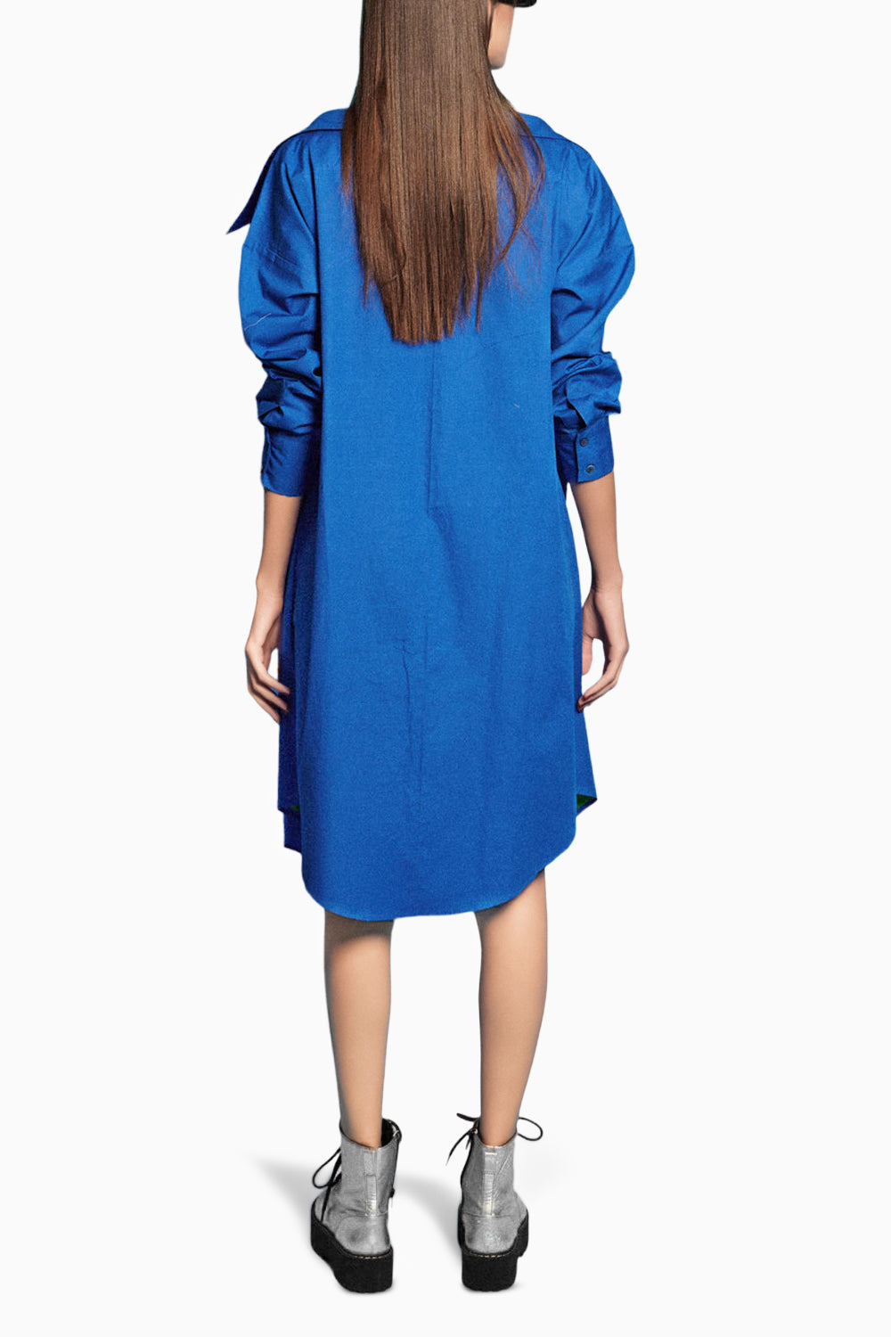 Tricolour Layered Shirt Dress