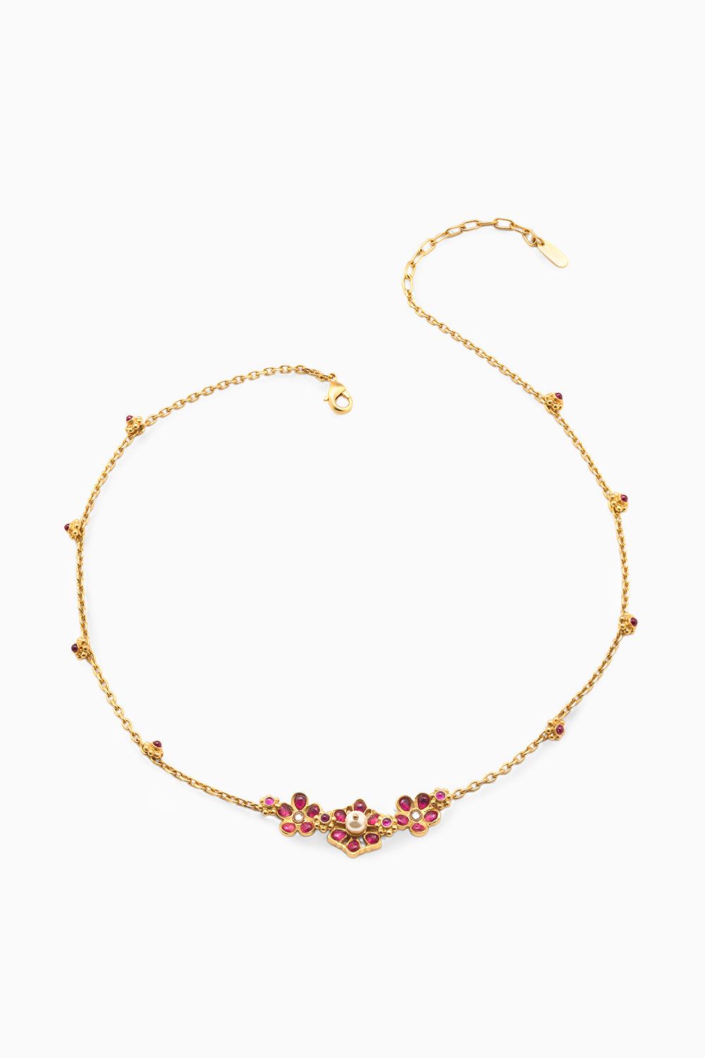 Gulmohar Floral Cluster Necklace