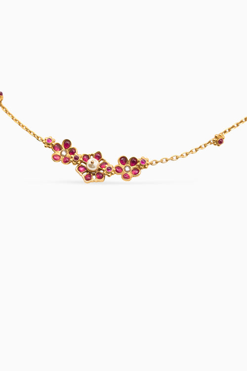 Gulmohar Floral Cluster Necklace