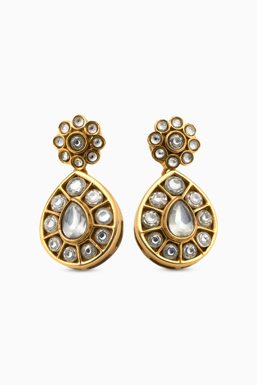 Rosa Kundan Drops