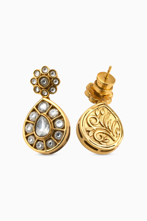 Rosa Kundan Drops
