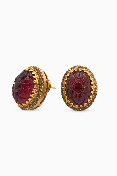 Gulmohar Crimson Studs