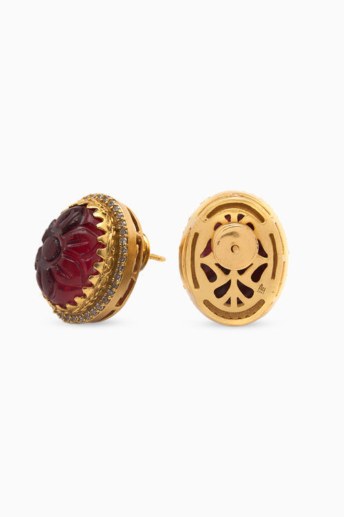 Gulmohar Crimson Studs
