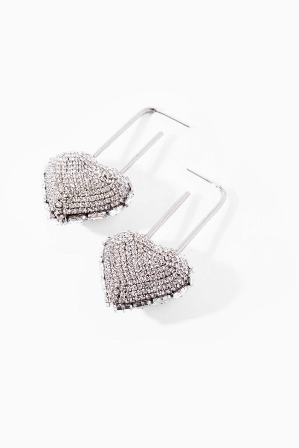 Heart Lock Hoops In Sparkling White