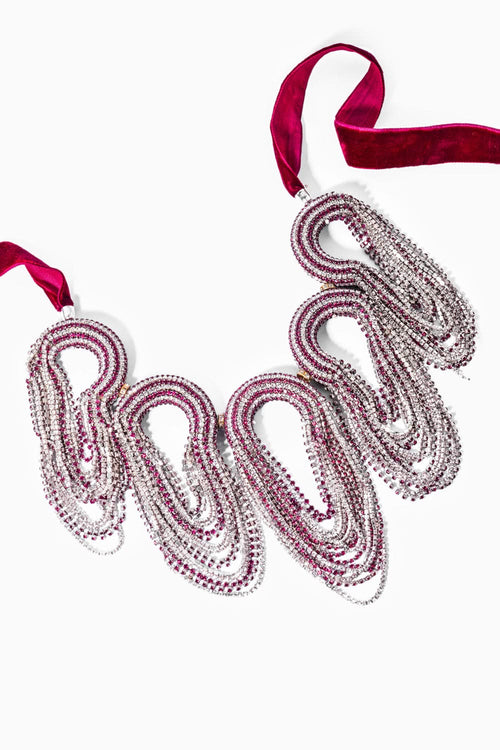 Infinity Fall Necklace in Hot Pink