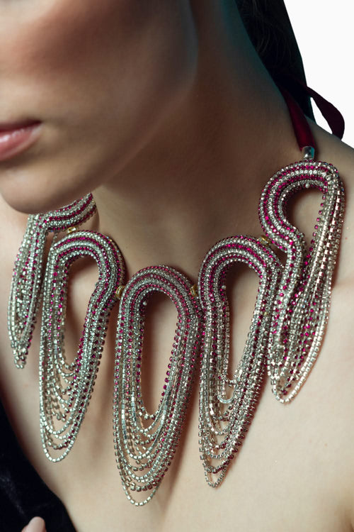Infinity Fall Necklace in Hot Pink