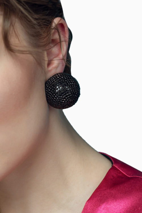 Mini Aurora Studs in Charcoal Black