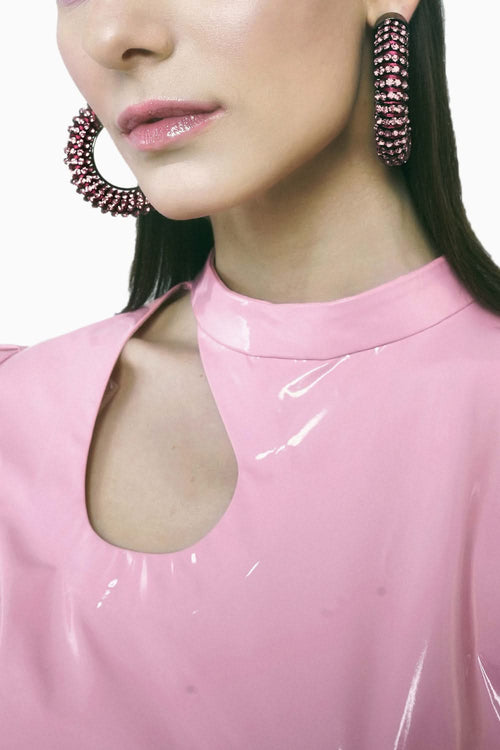 Tortile Chubby Hoops in Flamingo Pink