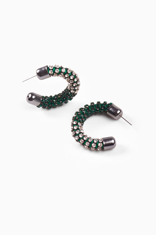 Helicoid Mini Hoops in Pine Green
