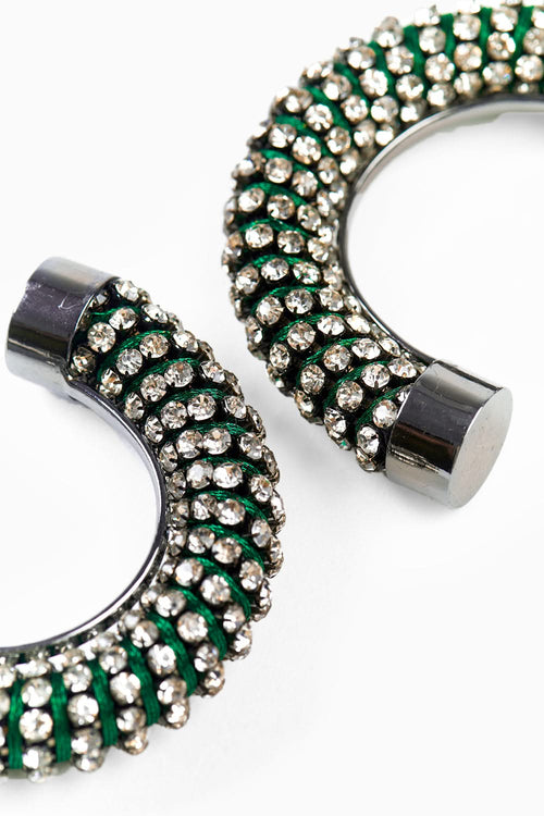 Helicoid Mini Hoops in Pine Green