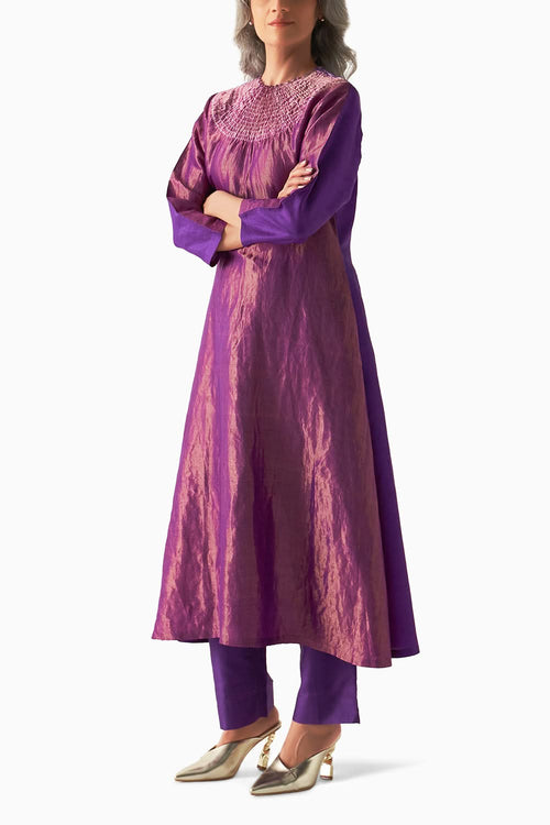 Purple Metallic Sector Coord Set