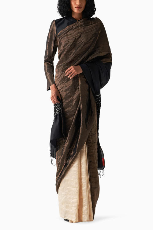 Black Metal Ombre Saree