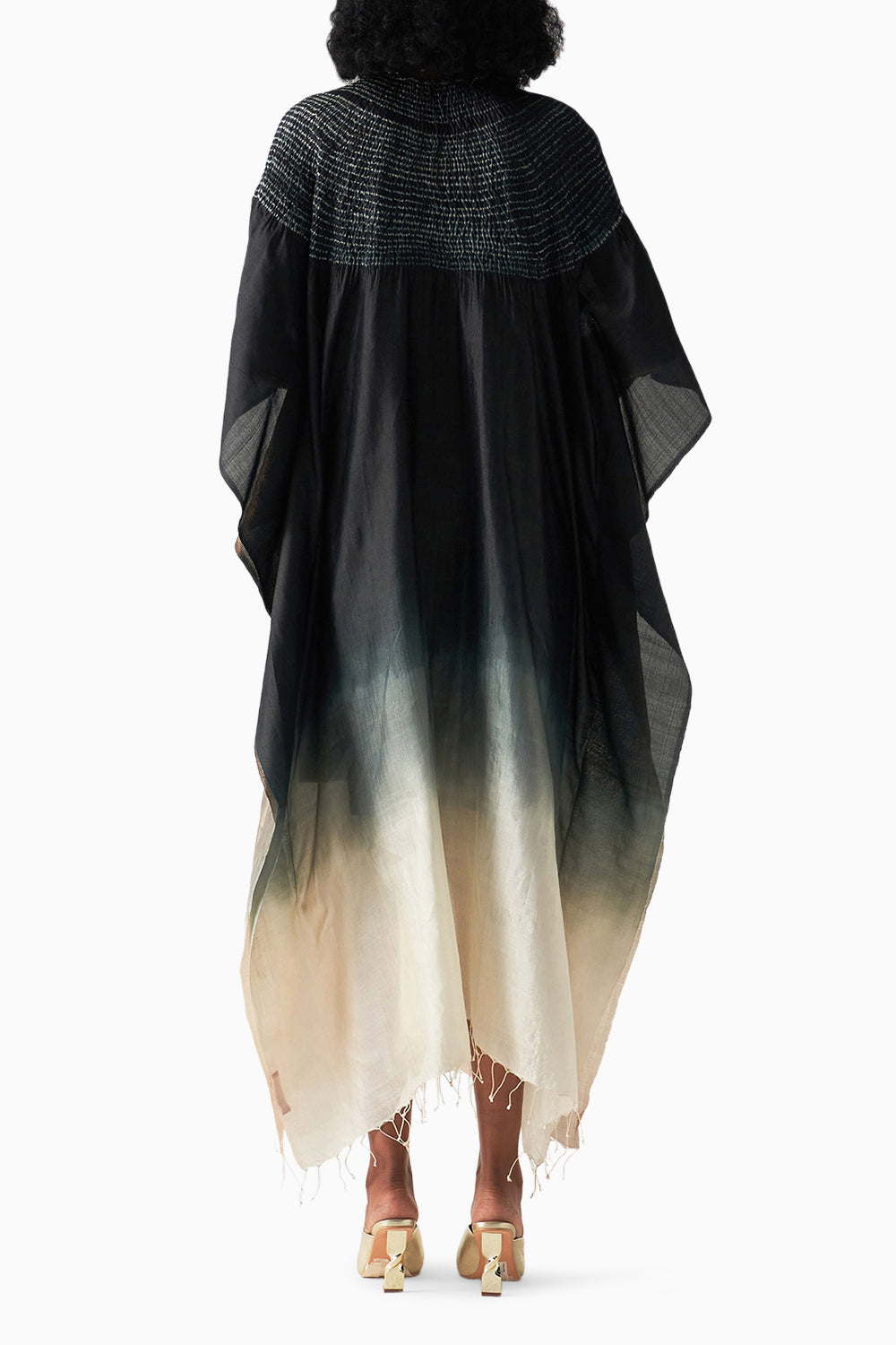 Black Metallic Sector Kaftan