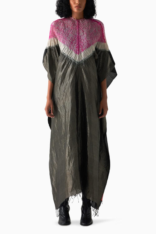 Rani Black Metallic Triangle Kaftan