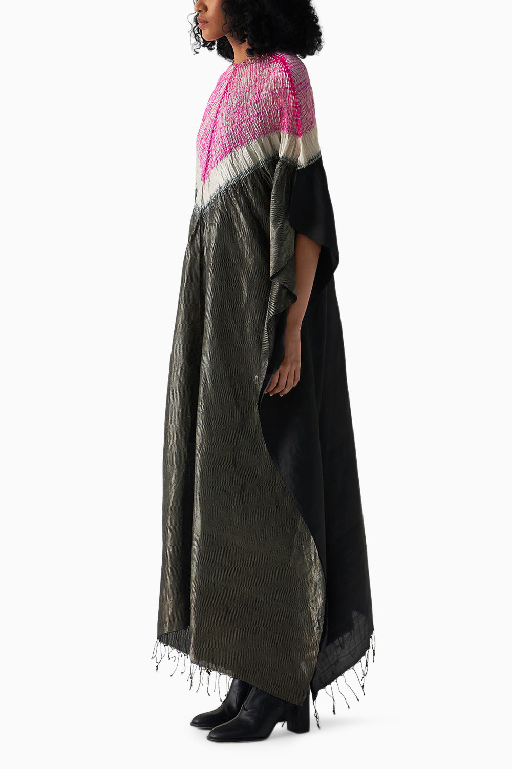 Rani Black Metallic Triangle Kaftan