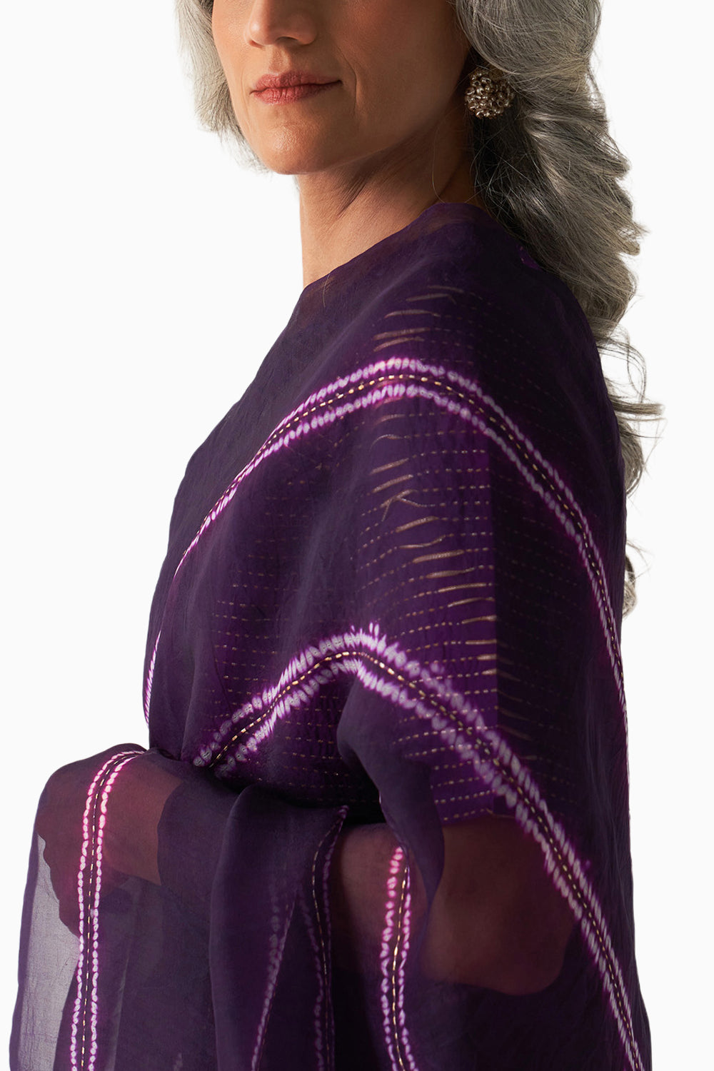 Purple Surface Metal Saree