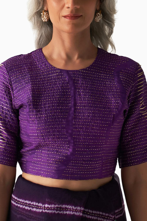 Purple Surface Metal Blouse