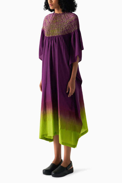 Purple Green Sector Kaftan